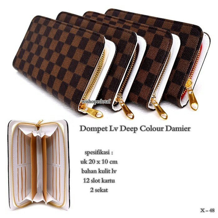 Dompet wanita LV deep colour damier