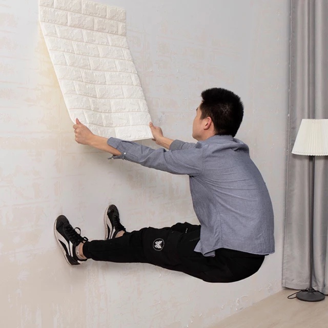 Paket Hemat 10 Lembar Wallpaper 3D Foam Brick. Wall Stiker Dinding Dekorasi Rumah Terbaik.-1