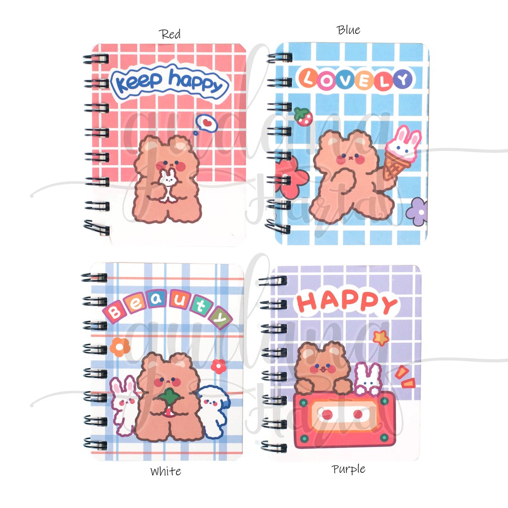 

Notebook Mini Spiral Happy Bear Buku Catatan Lucu Beruang Ceria GCC308726