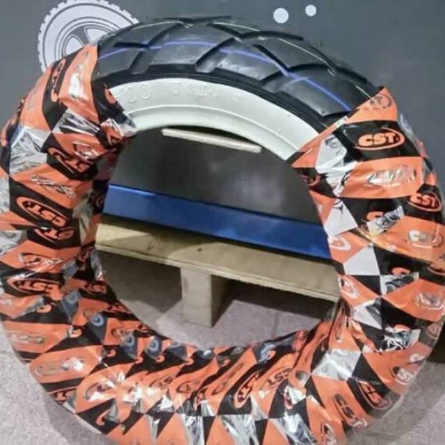 BAN VESPA LX , S, ZIP BELAKANG MEREK CST WHITE WALL UK 120/70-10