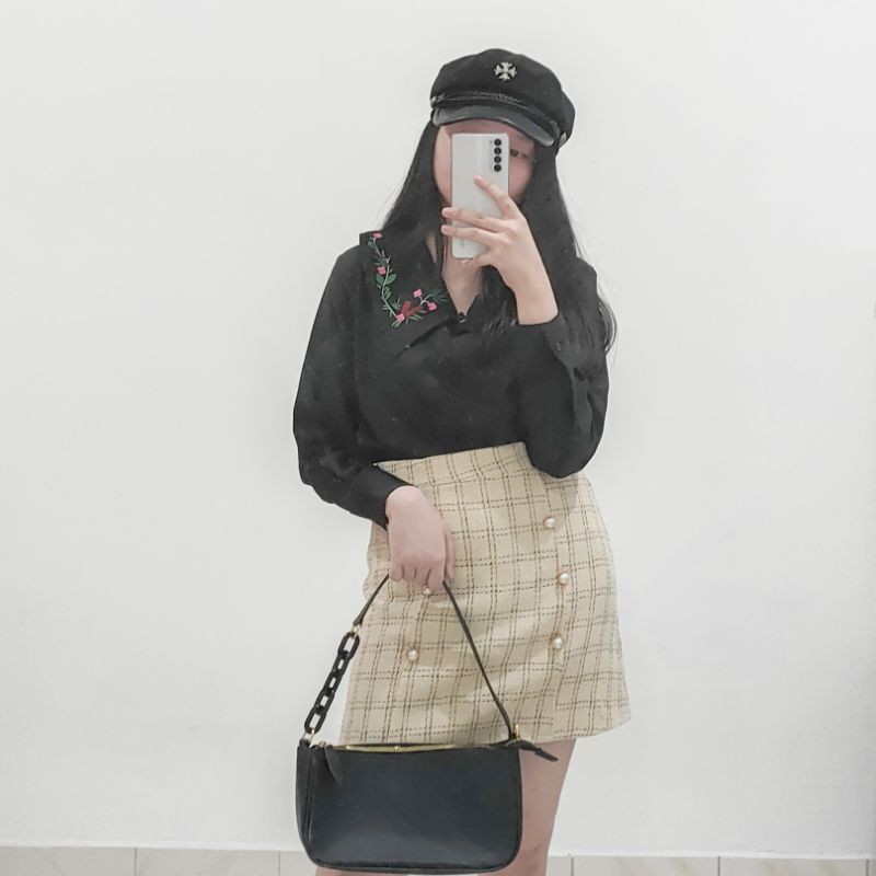 Seokyung Kemeja Kerah Bordir Korea