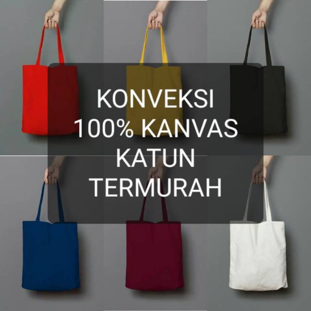 Termurah Pakai resleting totebag kanvas tote bag canvas