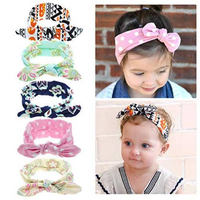 Bandana Bayi Bando Anak Headband Ikat Tali Motif Cantik BD08