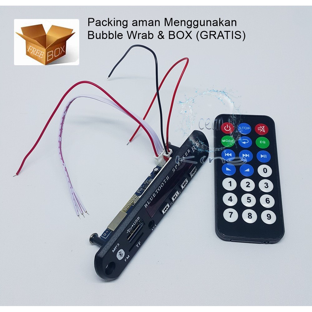 Kit Modul Mp3 Bluetooth Receiver USB FM Radio ( PACKING FREE Bubble Wrab Dan DUS)