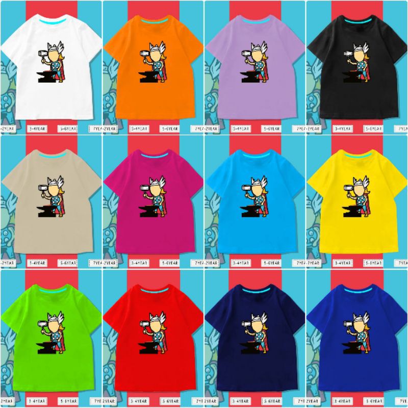 T-SHIRT / KAOS KIDS KARAKTER CEWE COWO S-XL COTTON 24S