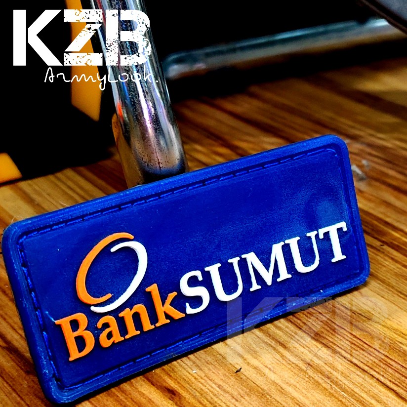 Patch Rubber Velcro-Emblem Karet BANK SUMUT