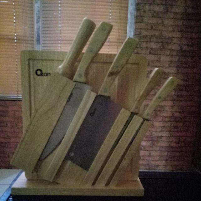 Oxone 7pcs Wooden Knife & Chop Board Set Ox-95
