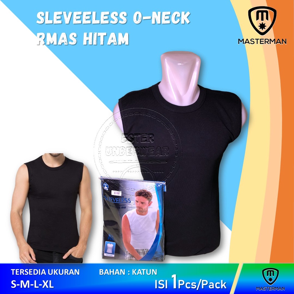 Kaos Tanktop Pria MASTERMAN HITAM ISI 1PCS