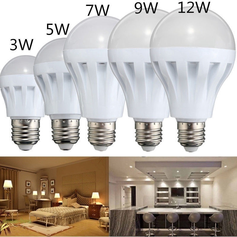 E27 LED Light Bulb,Energy Saving Light Lamps,Cold &amp; Warm White 3W 5W 7W 9W 12W 15W Globe Bulb Light