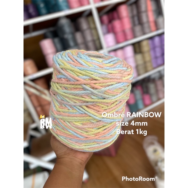 Tali katun warna RAINBOW OMBRE 1kg