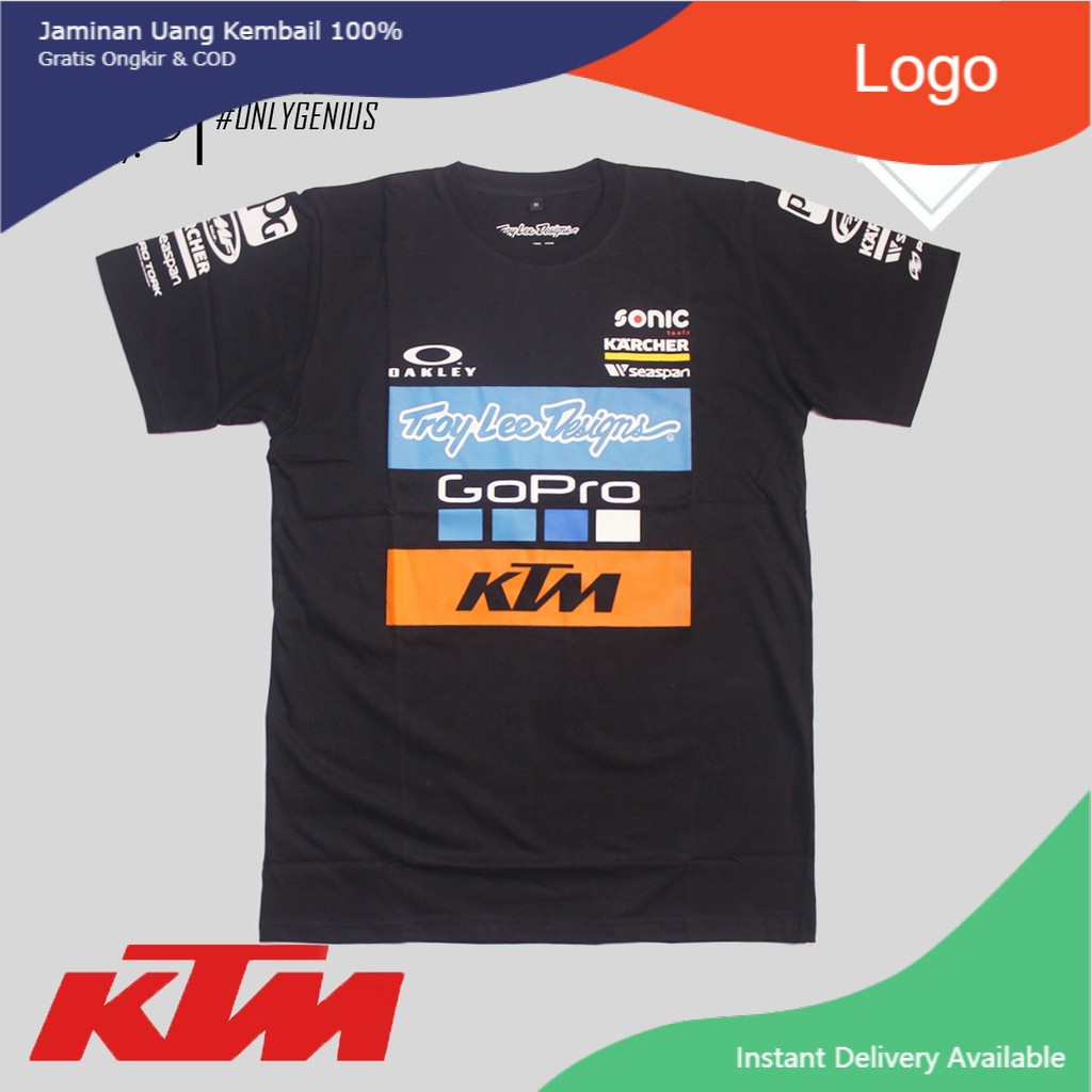 Kaos KTM TLD Gopro Oakley Racing Team - Baju Trail = Baju Motocross - Baju Racing Team Baru