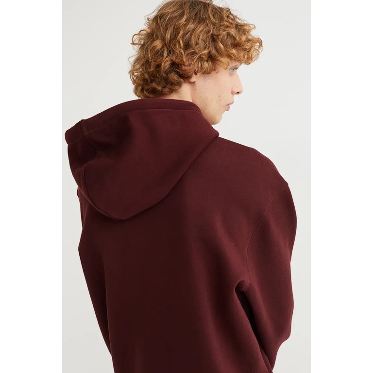 Hoodie H&amp;M Burgundy article SOUTH STORIES A BRIGHT TOMORROW Hoodie hnm wanita pria