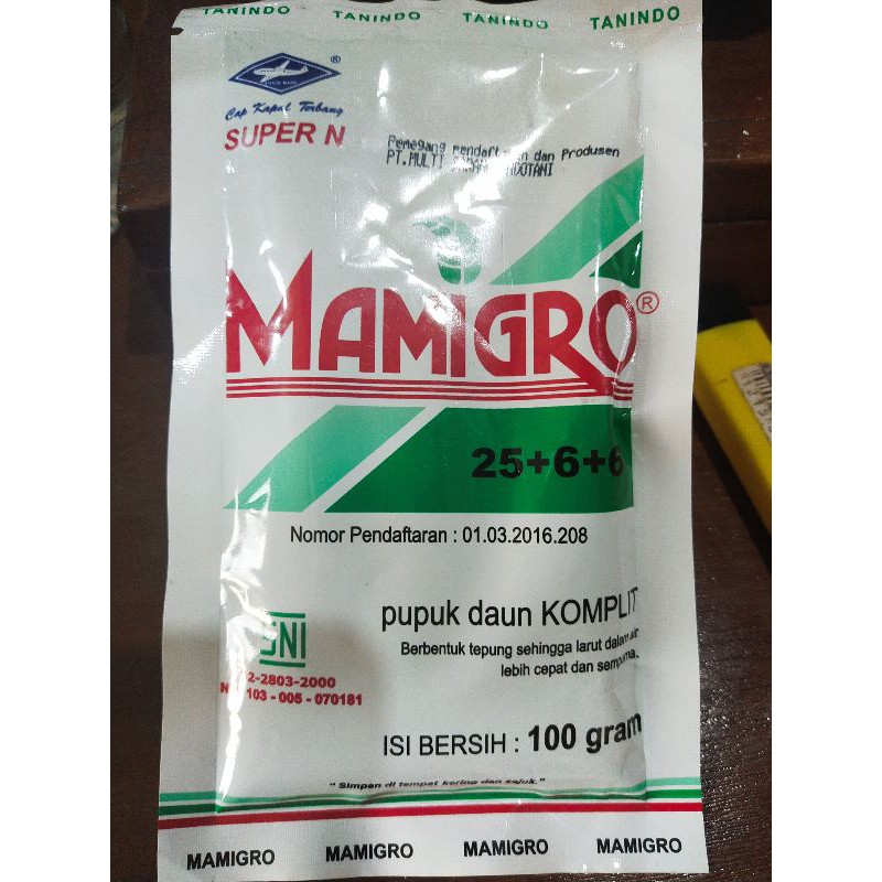 Jual Pupuk Daun Mamigro Suer N Kemasan 100 Gr | Shopee Indonesia