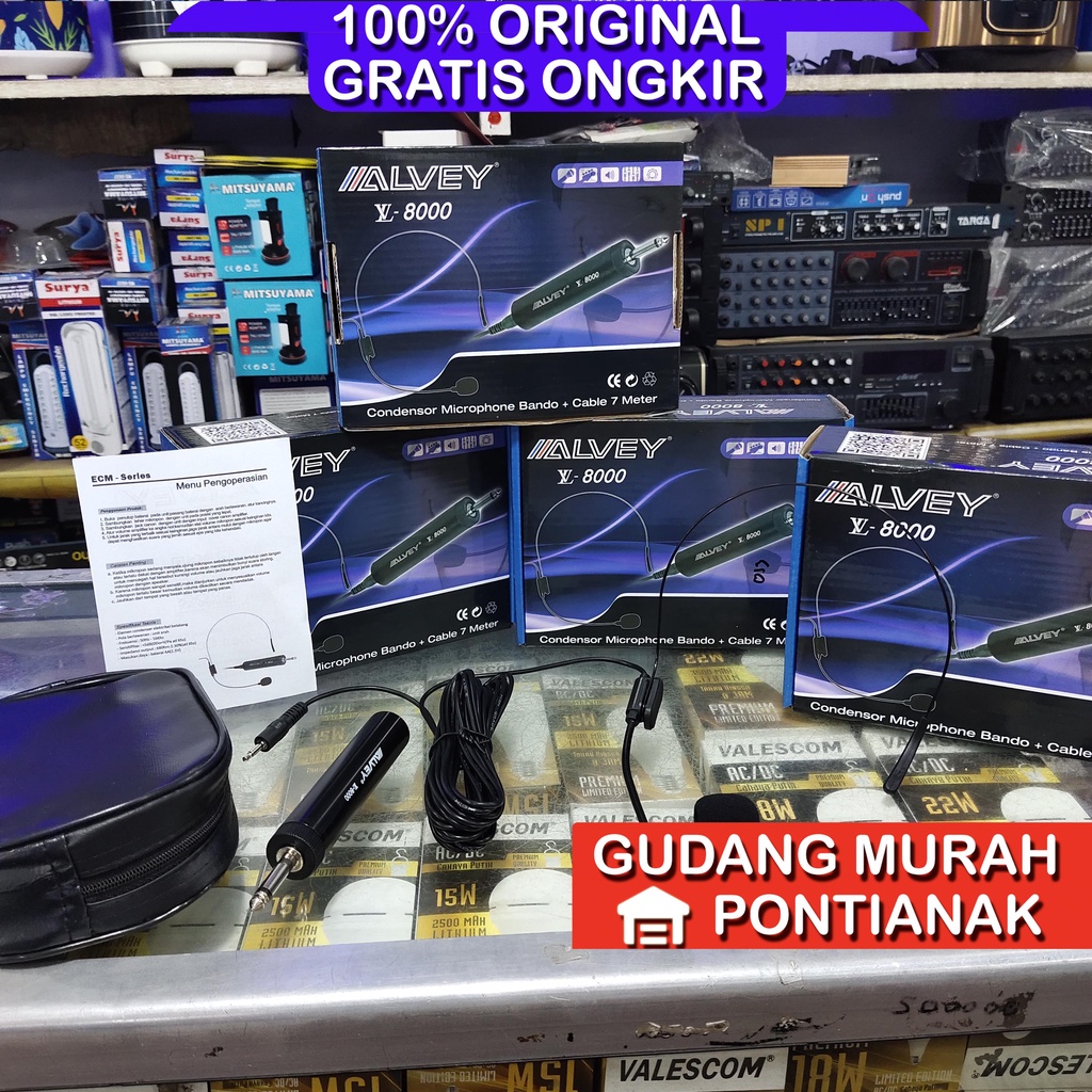 MIC BANDO HEADSET ORI Jepit ALVEY LV 8000