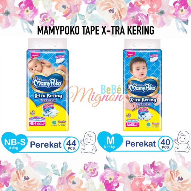 MAMYPOKO TAPE Perekat Ekstra X-tra Kering Size NB S 44 M