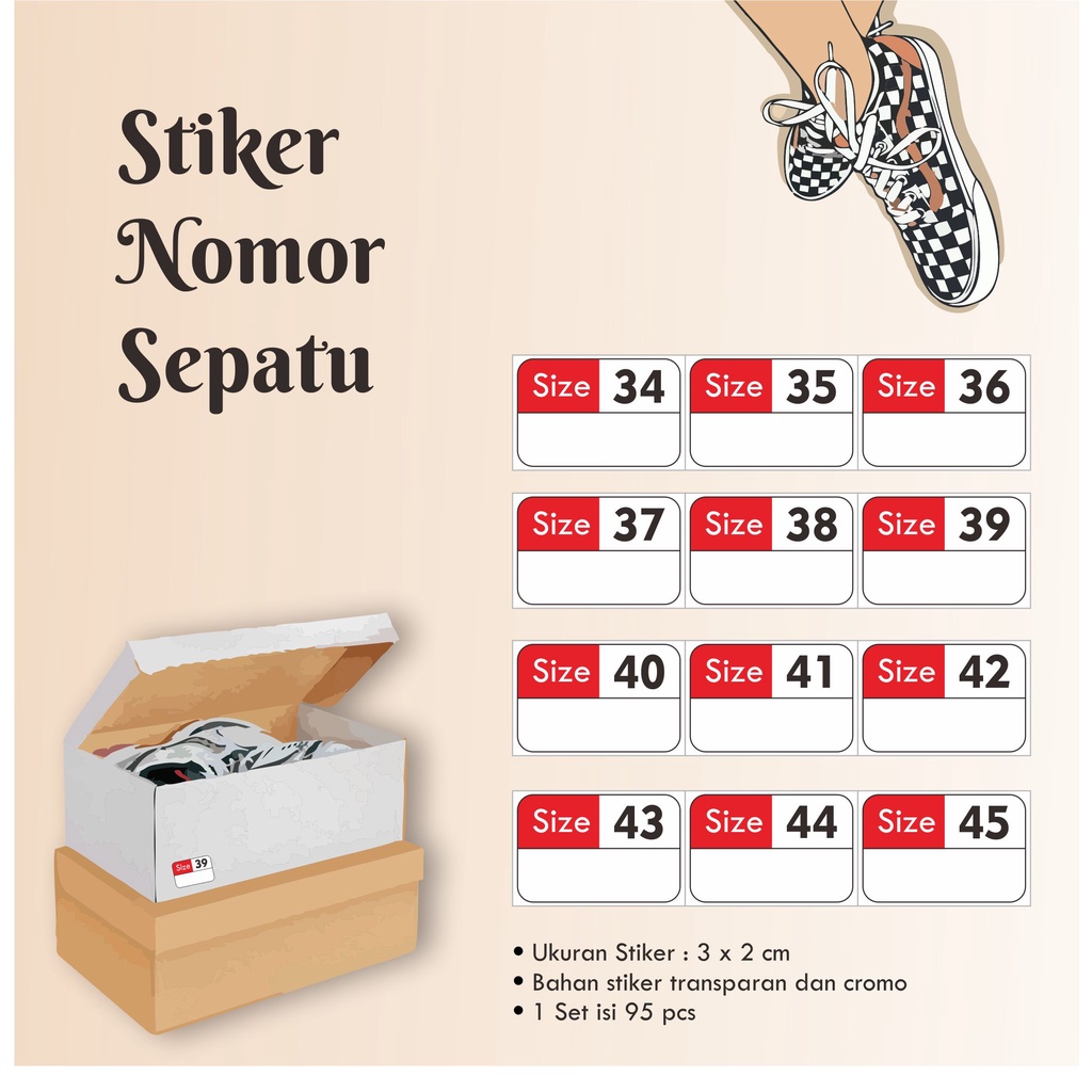 

[95 pcs] Stiker Nomor Sepatu Cromo / Stiker Angka / Stiker sendal