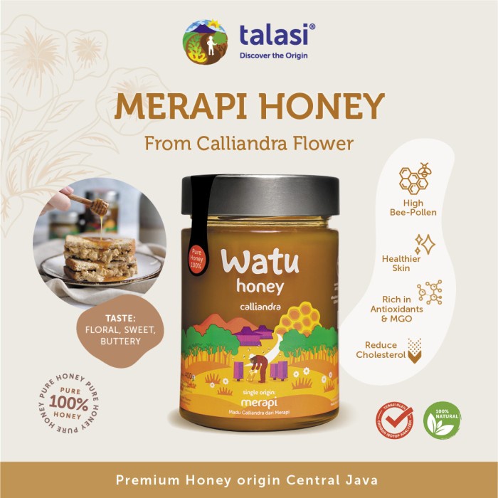 

02 Watu Monofloral Honey - Calliandra (Central Java) 400Gr Ds51Ghg