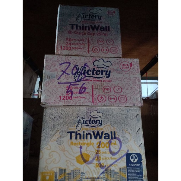 

THINWALL VICTORRY CUP 25,35,100,150/CUP SAUS /CUP SAMBALL/CUP PUDDING