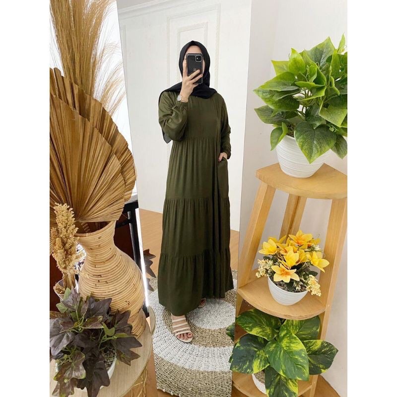 PGMT - TERMURAH GAMIS AMARA HANUM HOMY DRESS POLOS RAYON PLAIN MAXY HARGA PROMO GROSIR