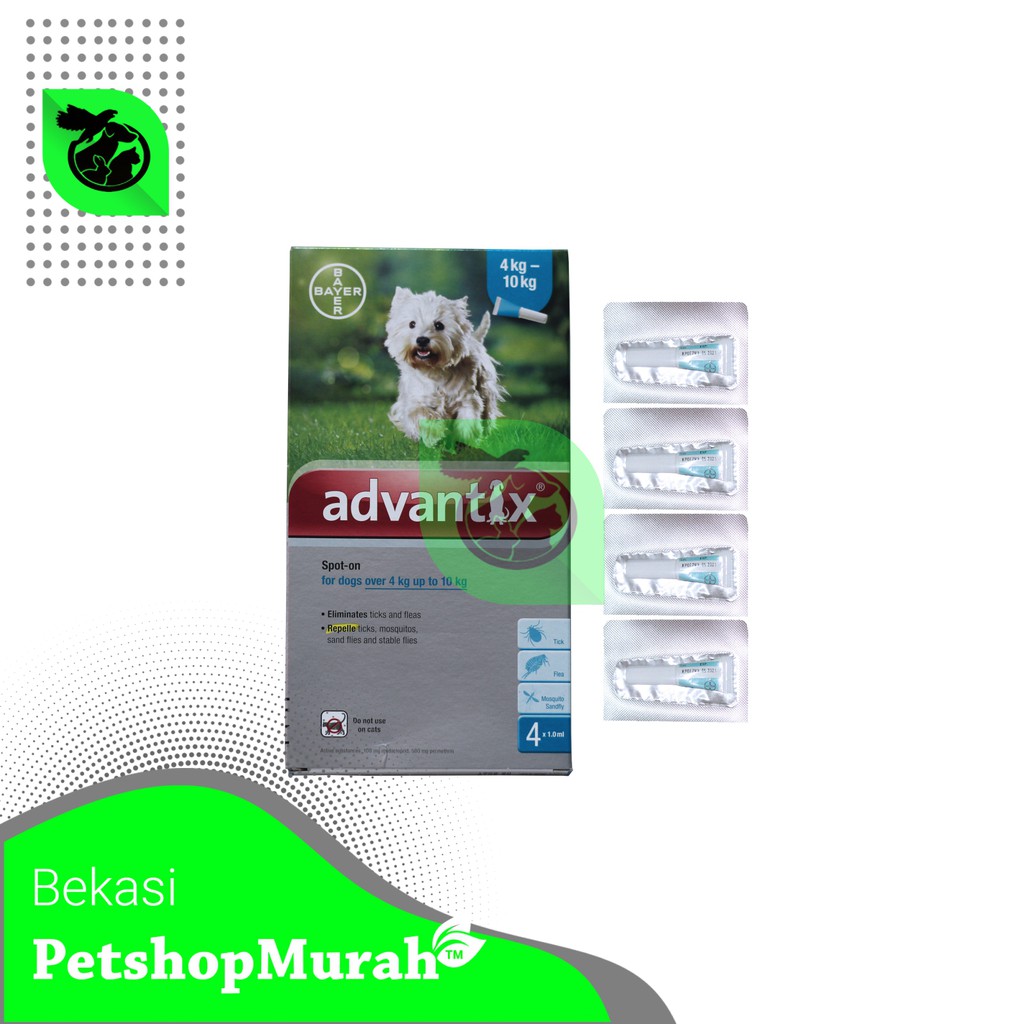 Advantix Dog 10 Kg Up To 25 Kg Obat Kutu Tetes Caplak Anjing Kecil