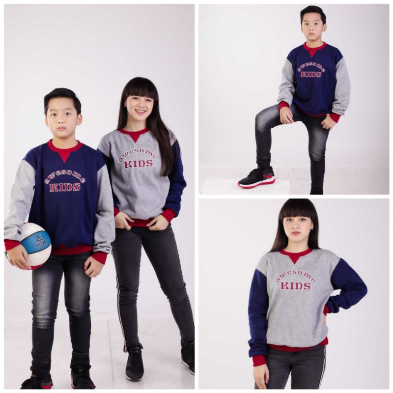 Jaket anak Sweater anak cowok cewek crewneck kids 5-13th ORIGINAL REBEL ID