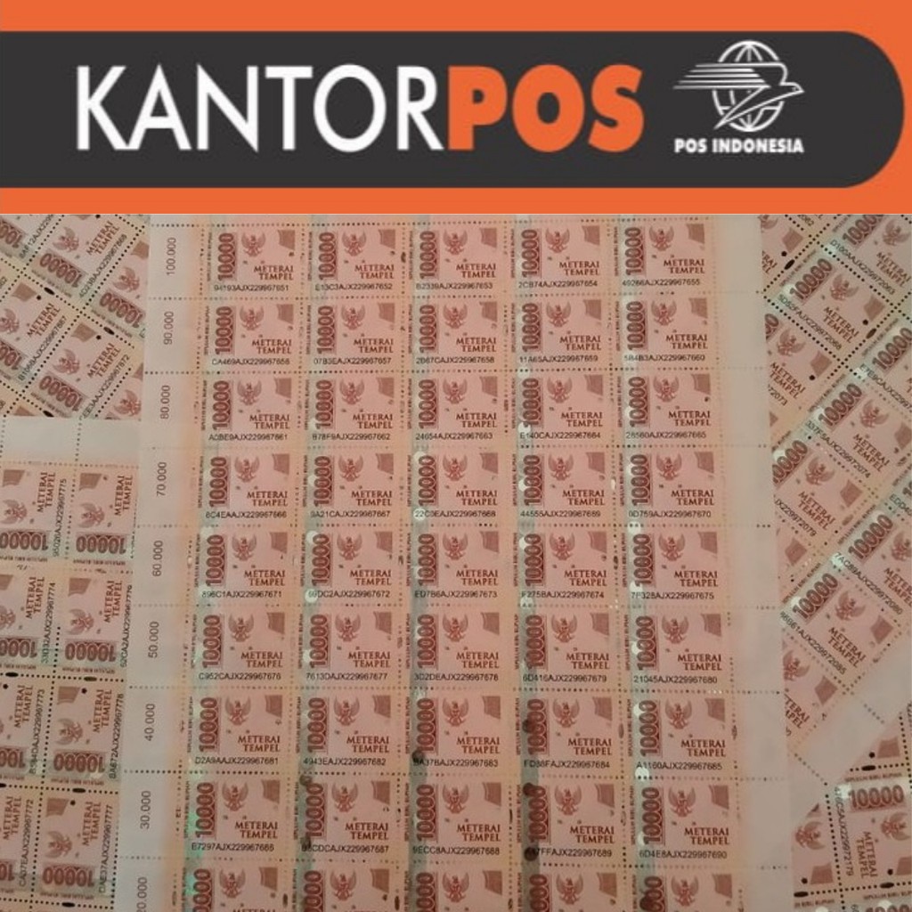 

Materai 10000 / 15 Pcs (Murah) Original Kantor POS