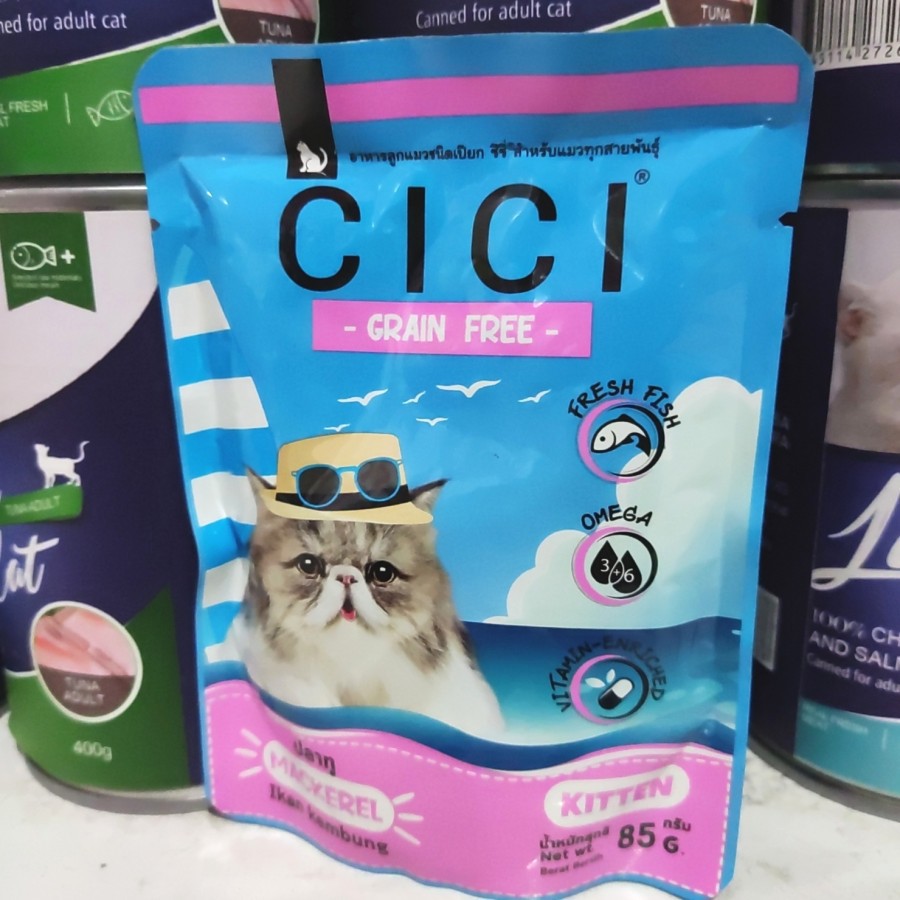 CICI POUCH KITTEN 85 GR CICI SACHET KITTEN RASA MAKAREL IN JELLY