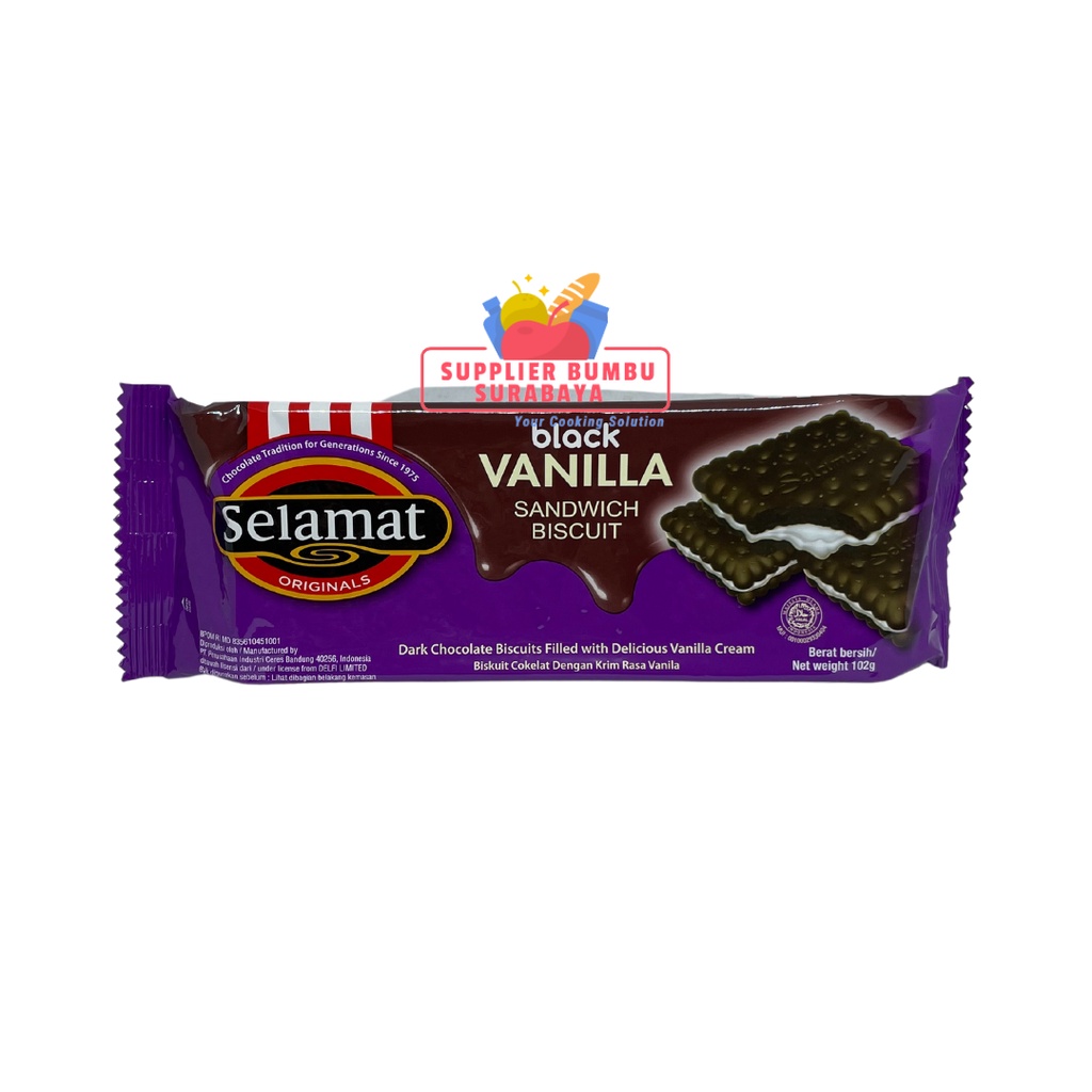 Selamat Biscuit Chocolate Sandwich Biskuit Coklat Black Vanilla Golden Choco 102g