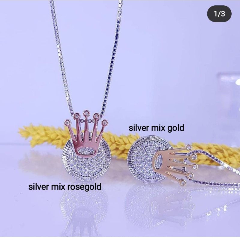 Kalung roxe swaroski vier lapis mas 18k&amp;22k,awet,cantik mewah