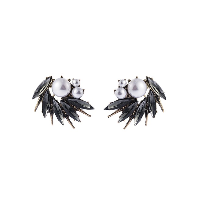 LRC Anting Tusuk Fashion Golden Geometric Round Hollow Alloy Earrings K05837