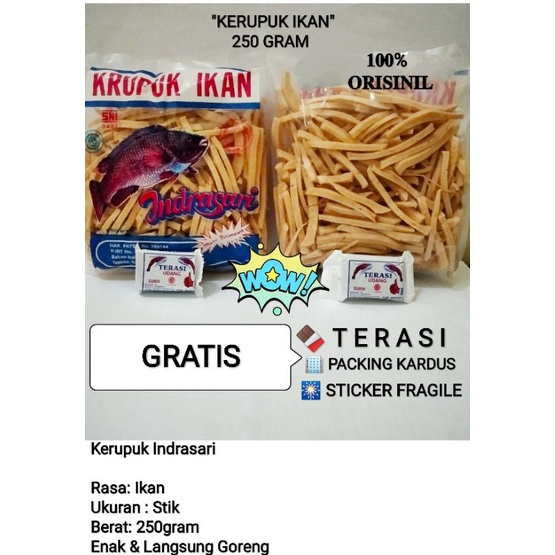 

KRUPUK STIK IKAN & udang INDRASARI 250 Gram