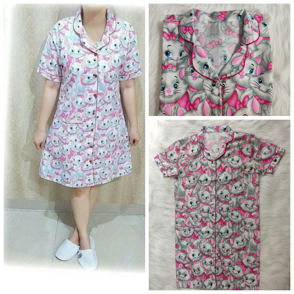 BAJU TIDUR WANITA/ PIYAMA DASTER MARIE CAT