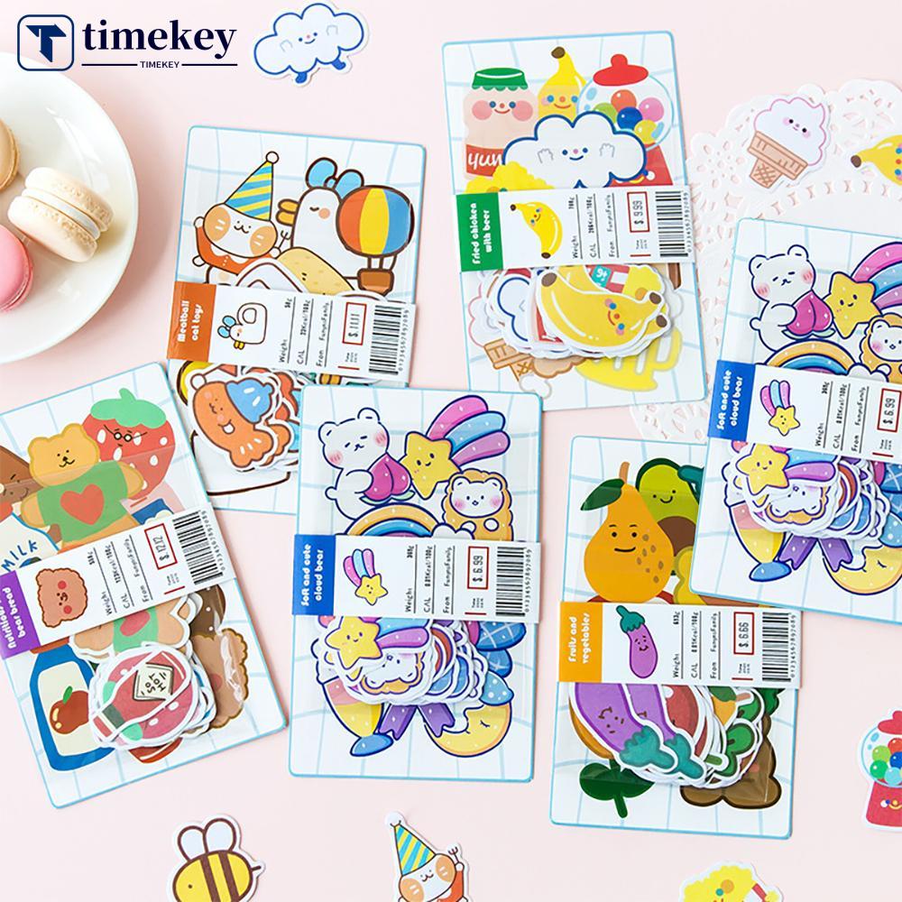 Timekey 20pcs / Set Stiker Kartun Lucu Anti Air Gaya Korea Untuk Dekorasi Scrapbook / Album / Diary A9K3