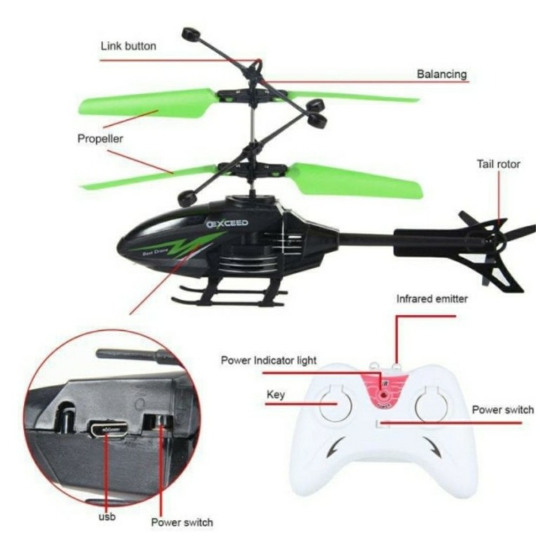 Helikopter dengan Cahaya Listrik Terbang Mainan Radio Remote Control Pesawat Indoor Outdoor Permainan Model Hadiah ulang tahun helikopter remote control helicopter remot