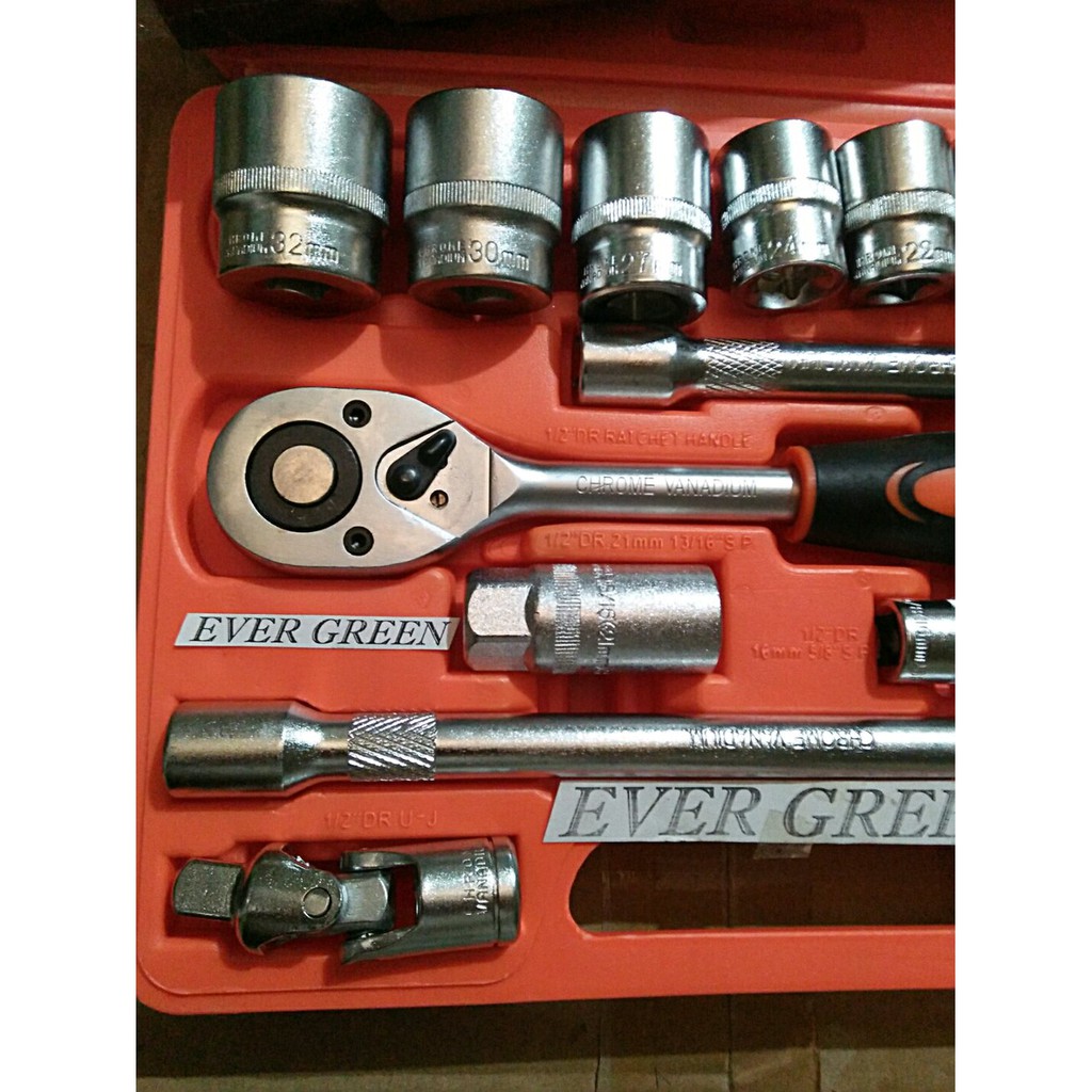 Kunci Sok set SERBAGUNA ukuran Besar dan Box Besar .. Stang Mata Kunci Sok Rachet dan Sleding Exte