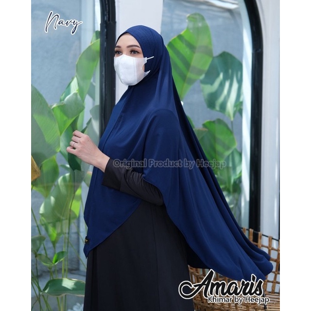 Amaris Khimar Syar'i Premium By Heejap Dengan Lubang Untuk Masker Earloop