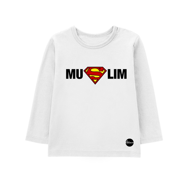 Aitana - Kaos Muslim Anak Bayi Dewasa Lengan Panjang Bahan Katun Combed 30s