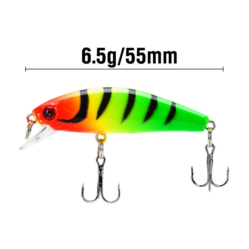 Umpan Pancing Hardlure Bentuk Ikan Kecil 55mm / 6.5g Dengan Kail Treble