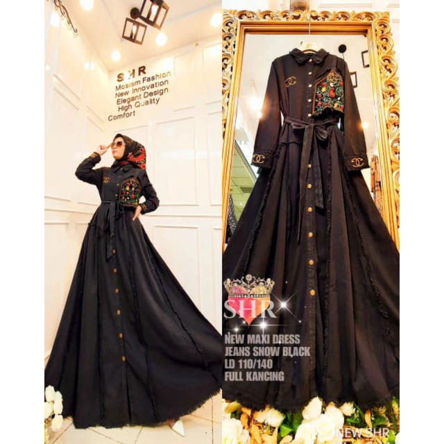 " NEW " MAXI DRESS JEANS FULL KANCING SHR ORI 100%