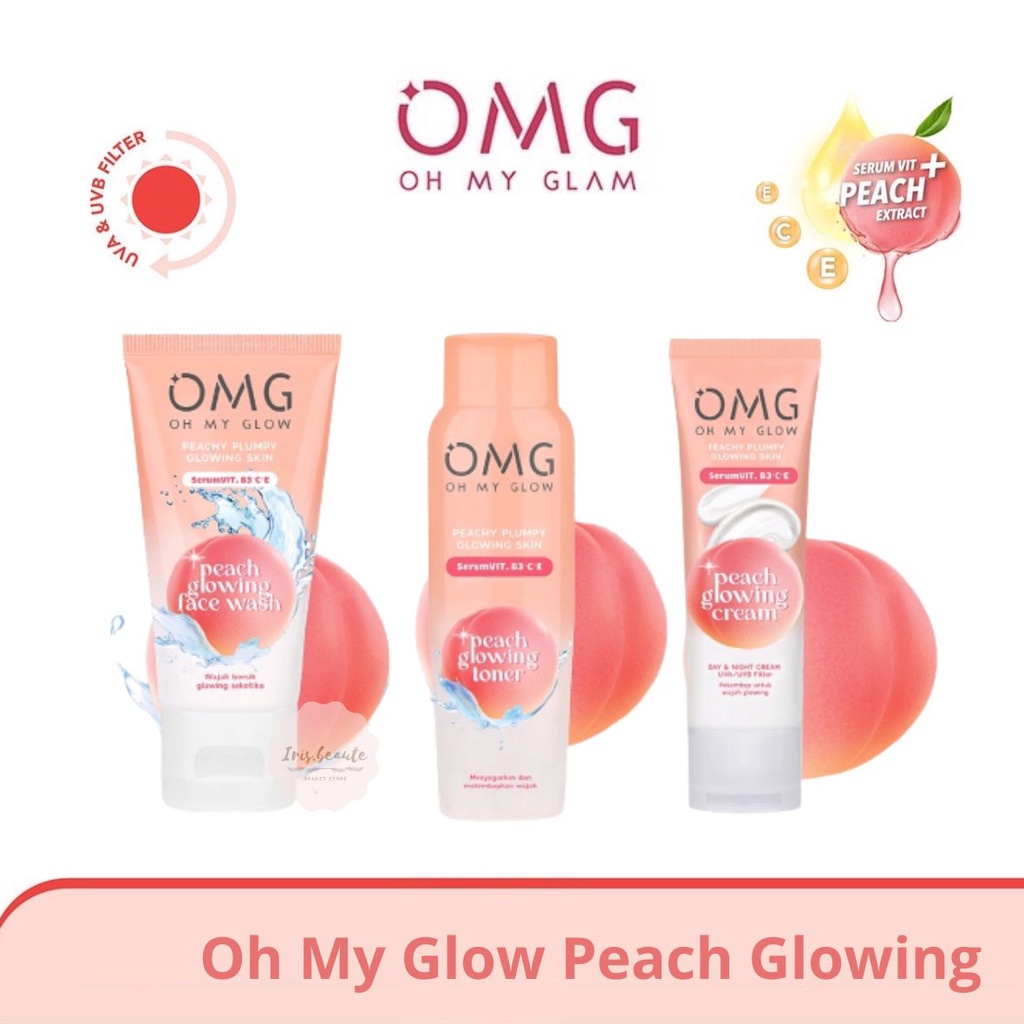 OMG Oh My Glow Peach Glowing Set / Face Wash / Toner / Cream