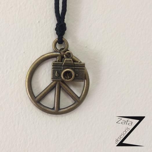 ♫ Kalung peace / kalung kamera / kalung pria / kalung wanita / kalung tali / kalung cowo / kalung ce