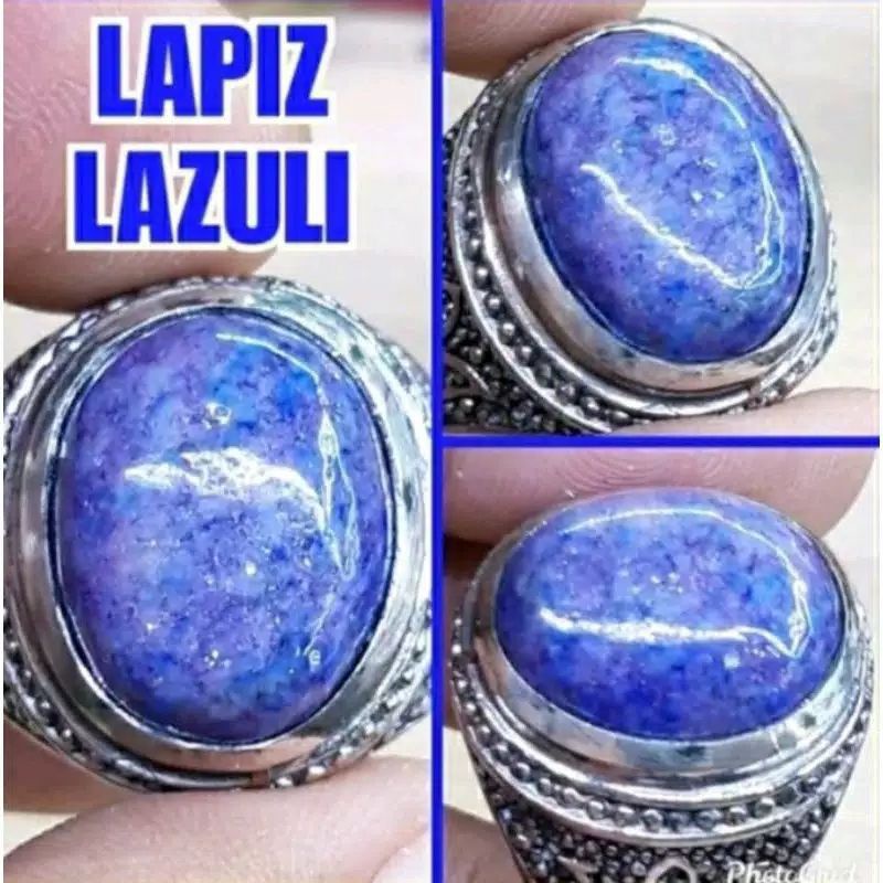 Cincin batu akik lapis lazuli natural