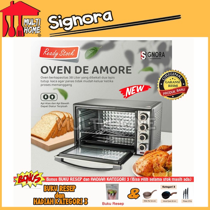 Signora Oven Listrik De Amore - Kapasitas 38 Liter + Bonus Kategori 3