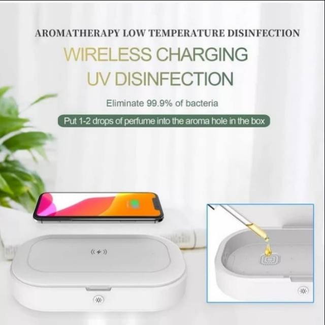 Wireless Charger UV Sterilizer Box Disinfection Steril 99% Masker A8