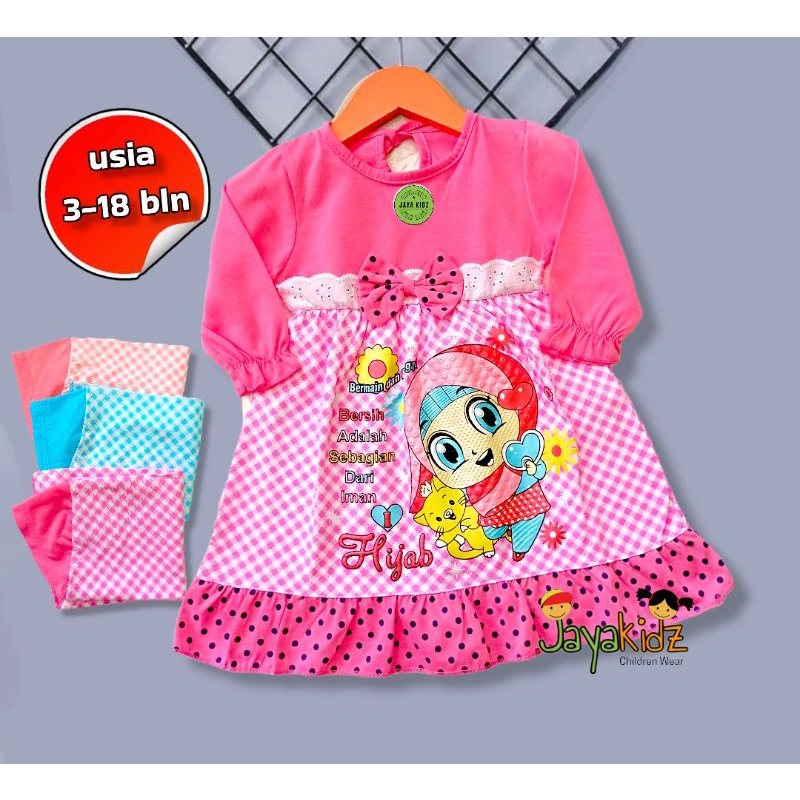 Baju Gamis Anak Bayi Perempuan Usia Baby 0 3 6 12 Bulan - Setelan Baju Muslim Bayi Perempuan Cewek U