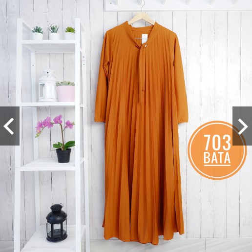 BD 703 - GAMIS PLISKET LEHER DASI MODEL PITA REMPEL MAYUNG HYGET MUSLIM POLOS ABG MURAH MAXY PANJANG