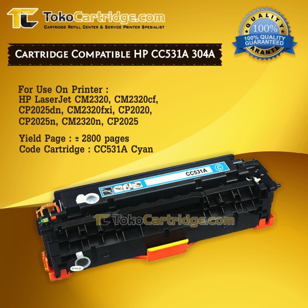 Cartridge Toner Compatible HP CC531A 304A Cyan