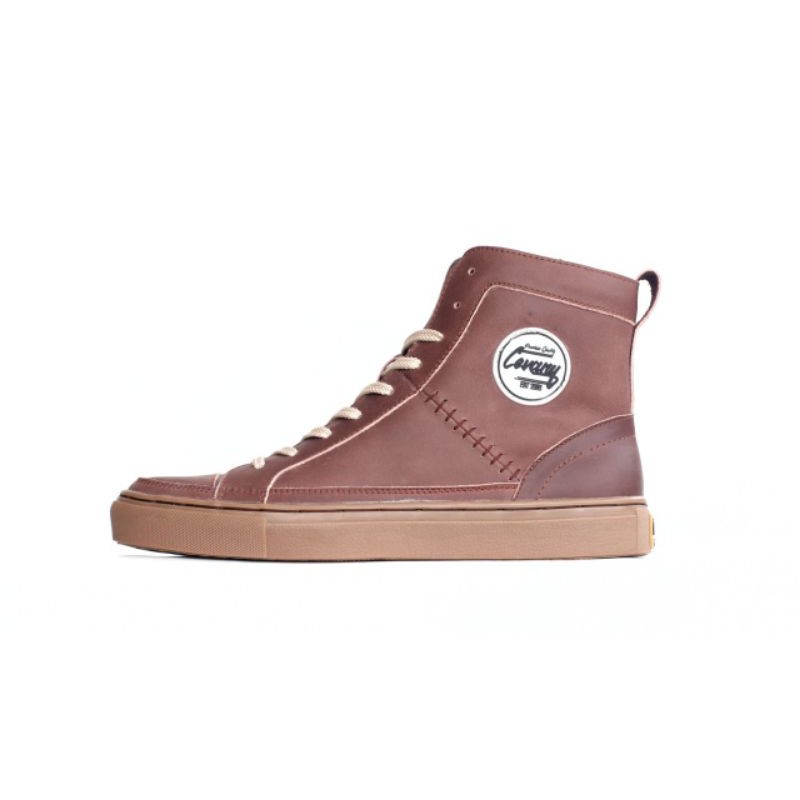 Sepatu Pria Sneakers Kulit Kasual Formal Ringan Nyaman Warna Coklat Hitam Tan