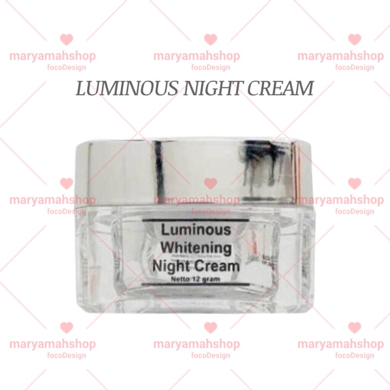 luminous whitening night cream sglow