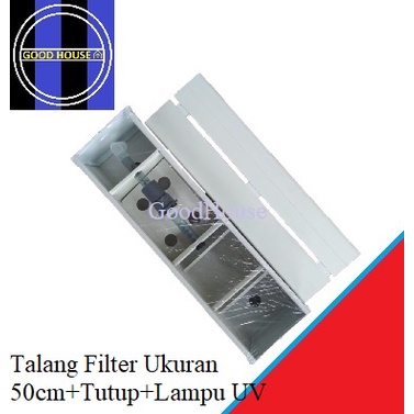 Top Filter / Talang Filter 50cm+Tutup+Lampu UV / Talang Filter Aquarium / Box Filter Aquarium /  Air